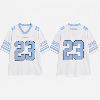 เสื้อยืดผู้หญิงโอเวอร์ไซส์ เบอร์ 23 คอวีแขนสั้น ทรงหลวม สไตล์สปอร์ตแฟชั่น เทรนด์ปี 2026