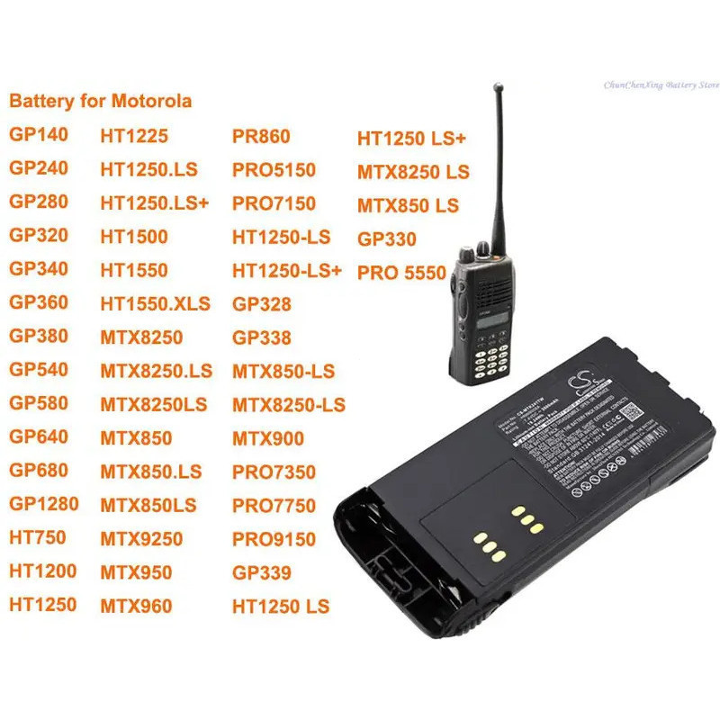 Cameron Sino 2600mAh แบตเตอรี่สําหรับ Motorola GP1280, GP140, GP240, GP280, GP320, GP328, GP338, GP3