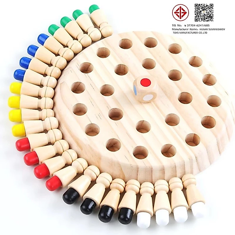 หน่วยความจำไม้สี Sticks เกมกระดานการศึกษา Montessori ของเล่นเพื่อการศึกษาเด็กความสามารถทางปัญญาการเรียนรู้ของเล่น