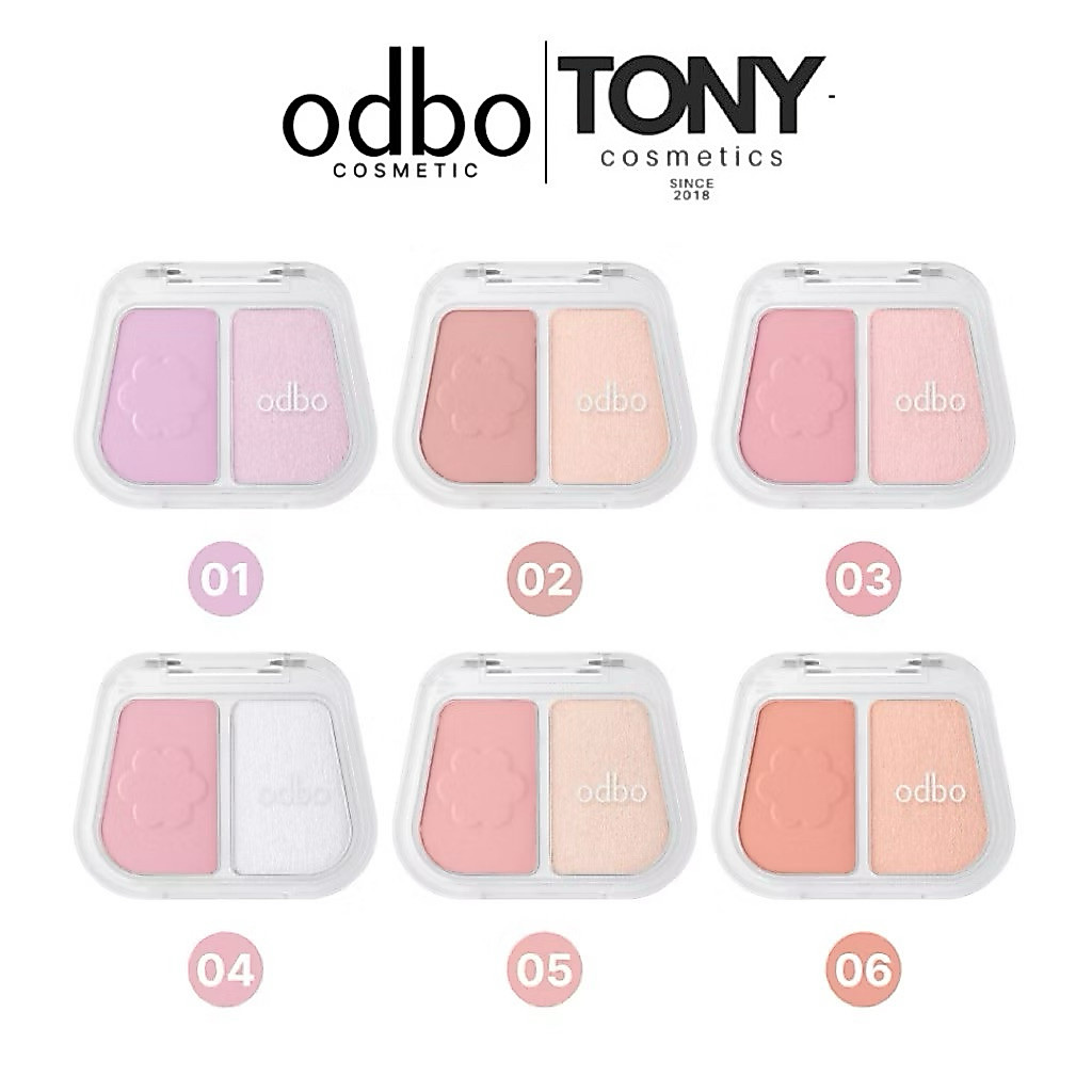 ODBO DUO FUSE BLUSH & HIGHLIGHT โอดีบีโอ ดูโอ้ ฟิวส์ บลัช แอนด์ ไฮไลท์  OD1333 ปริมาณ 3+3กรัม