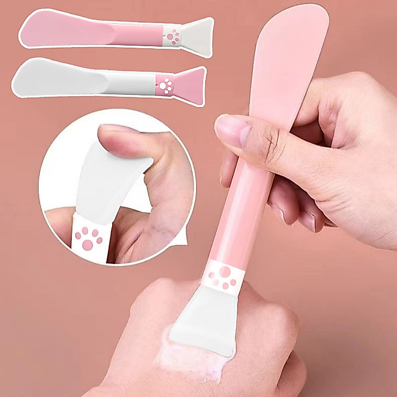 มาส์กหน้าซิลิโคนกรงเล็บแมวน่ารักสองหัว แปรงเครื่องมือดูแลผิวหน้า DIY