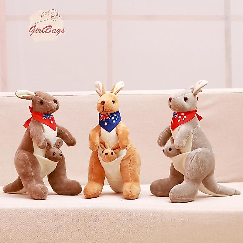 [Setad] 35 ซม.น่ารักแม่และเด็ก Kangaroo Plush ของเล่น Plushie ขนาดใหญ่ตุ๊กตาตุ๊กตาสําหรับตกแต่งห้องเด็กวันเกิดคริสต์มาสของขวัญ [ใหม่]