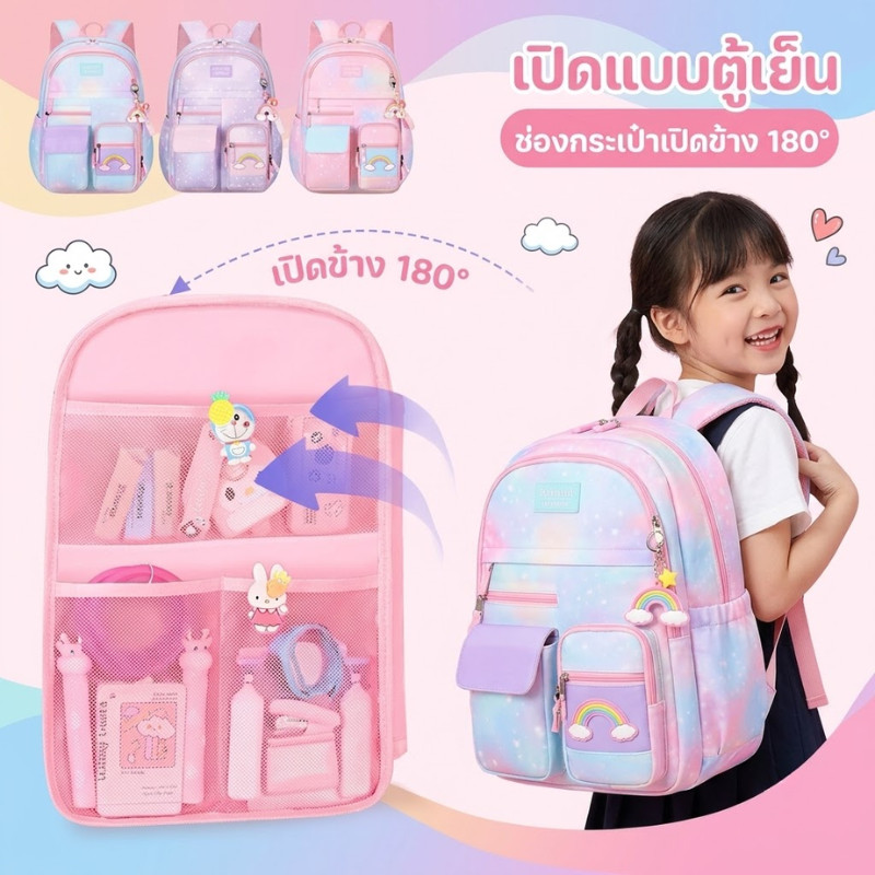 JIE HOME กระเป๋าเป้สะพายหลัง น้ําหนักเบา 44 ซม. สําหรับนักเรียนประถม
