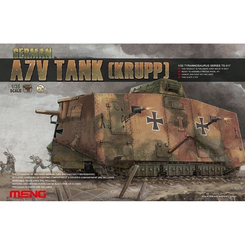 Meng Model 1/35 TS-017 German A7V Tank (Krupp) หายาก