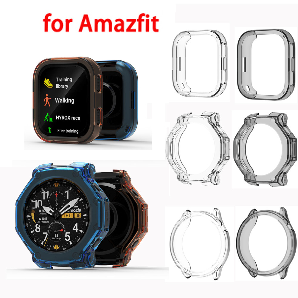 TPU โปร่งใสป้องกันกรณีกรอบกันชนสําหรับ Huami Amazfit Active 3 Premium Bip6 Bip max T-Rex 3 pro T-Rex Ultra 2 Balance 2