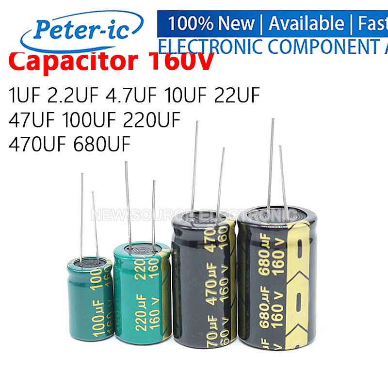160V Electrolytic Capacitor 1uf 2.2uf 4.7uf 10uf 22uf 39uF 47uf 100uf 220uf 470uf 680uf (1-10PCS) อลูมิเนียม Kexinqi