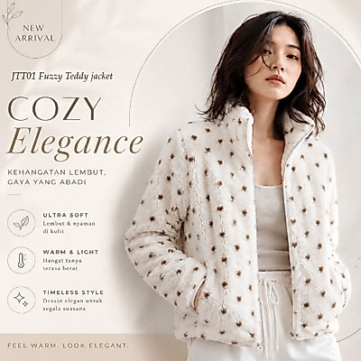 TT01 Fuzzy Teddy Jacket Polka