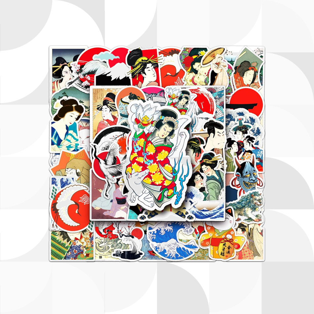Ukiyo-e Sticker (Only 1 Piece Randomly Not a Set) สติกเกอร์【ส่งตรงจากญี่ปุ่น】