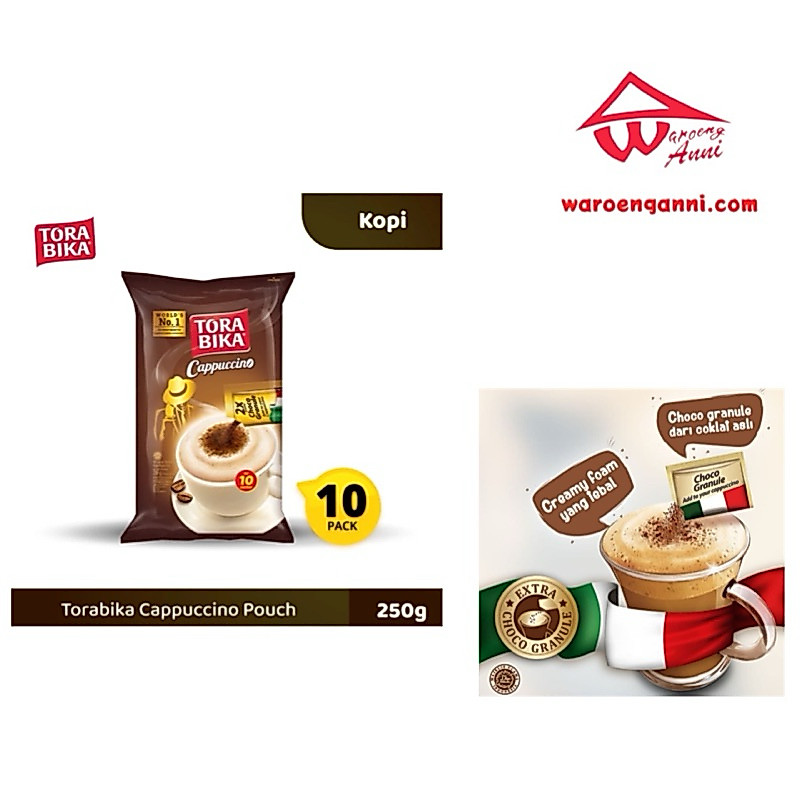 Indonesia Torabika Cappuccino 3 in 1 Instant Coffee Kopi 1 Pouch 10 Sachets x 25 gram