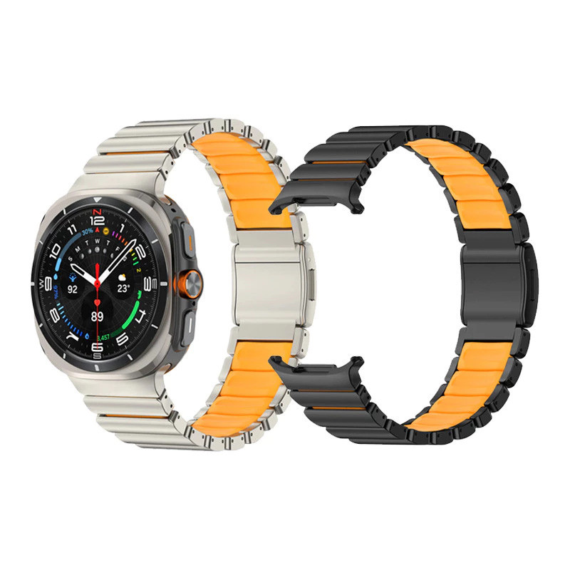 Nomad Magnetic Titanium Strap สําหรับ Samsung Galaxy Watch 7 Ultra 47 มม. – สายซิลิโคนเข้ากันได้กับ 