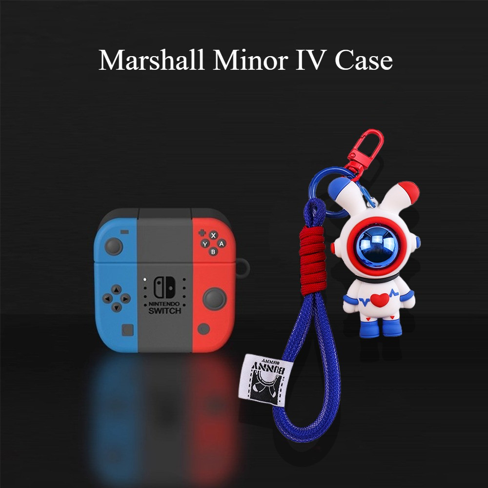 for Marshall Minor IV Case Cute Astronaut Bulldog Keychain Pendant 3D Cartoon Switch Suitable for Marshall Minor IV Shockproof Shell Protective Cover