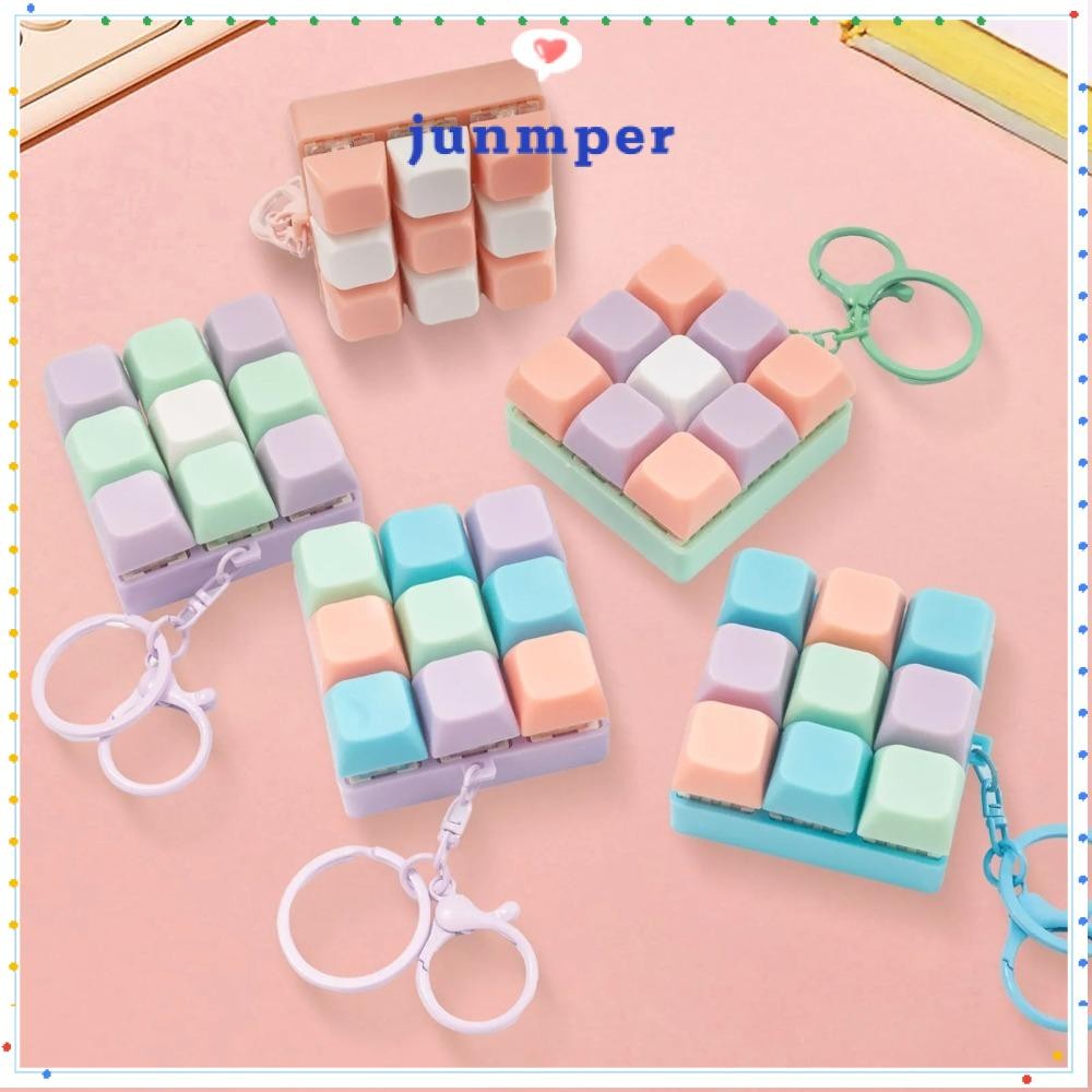 JUNMPER คีย์บอร์ดเกมพวงกุญแจ,บรรเทาความเครียดปุ่ม DIY ปุ่มกด 9 คีย์บอร์ดของเล่น, ของขวัญ Anti Stress Finger Fidget Decompression Creative กระเป๋าจี้ชายหญิง