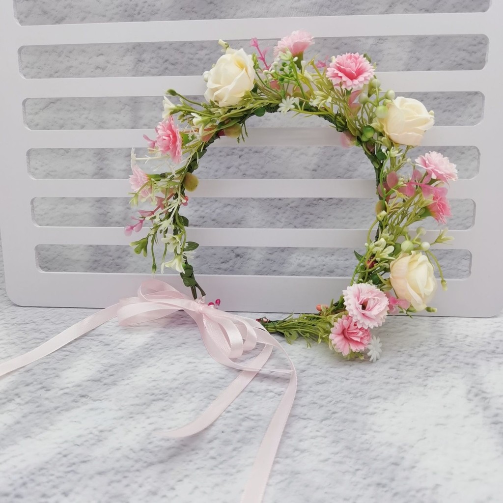 甜美百อเนกประสงค์头花森女花卉植物装韩版工具超森新头环美式头饰美式หวานโจ๊กเกอร์หัวดอกไม้โมริสาวพวงหรีดออกจากภาพช่องdxcrsf39v52my