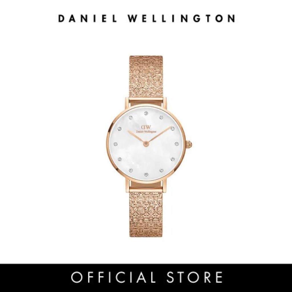 (ทักแชทรับโค้ด) Daniel Wellington นาฬิกา Petite Lumine Pressed Piano สีโรสโกลด์ 28mm