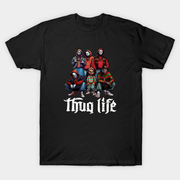 เสื้อยืด Vintage Thug Life Gangster Movie Halloween Vintage T-Shirt แท้ Cotton 100%