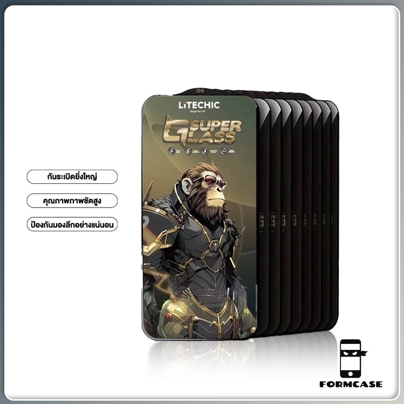 ฟิล์มกระจก Kingkong สำหรับ ป้องกันไฟฟ้าสถิตย์ IPhone 12 13 14 11 15 16promaxเต็มจอขอบดำ งานดี ส่วนโค้งขนาดใหญ่