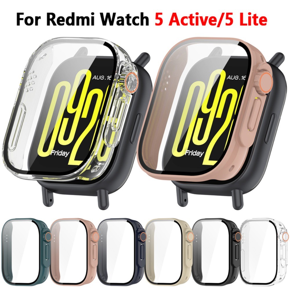 ตัวป้องกันหน้าจอ + เคสพีซีสําหรับฝาครอบป้องกัน Redmi Watch 5 Active/5 Lite
