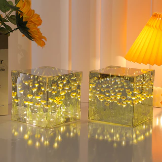 LED ทานตะวัน โคมไฟตกแต่งดอกทิวลิป โคมไฟห้องนอน ทําด้วยมือDIY ของขวัญวันเกิด ไฟวันวาเลนไทน ์วัสดุอะคริลิค