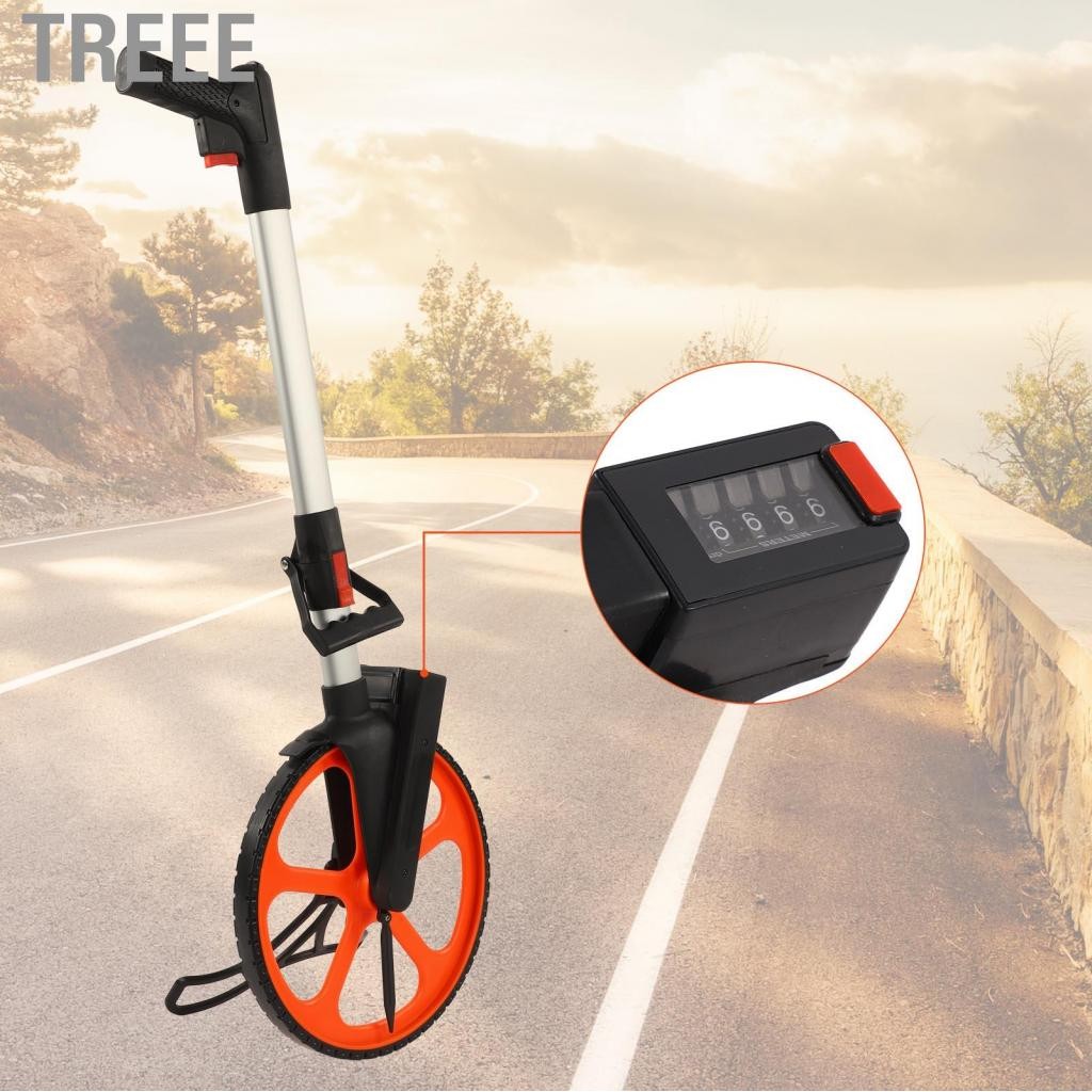 Treee การวัดระยะทางของ Treee-th Wheel Counter 0-9999.9m/0-9999.9 ฟุตสำหรับการวัดที่ดิน