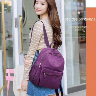 แฟชั่นผู้หญิงใหม่กระเป๋าเป้สะพายหลังไนลอน Candy สีทึบอินเทรนด์ Casual อเนกประสงค์ช้อปปิ้ง Mommy Bag