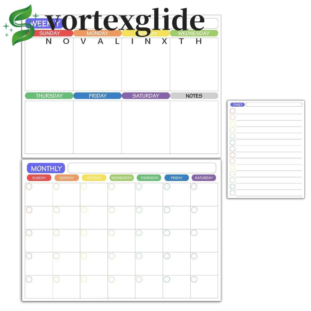 Vortexglide Memo กระดานข้อความ Home Office Kitchen A3 ไวท์บอร์ด รายการของชํา To Do List Magnetic Mon