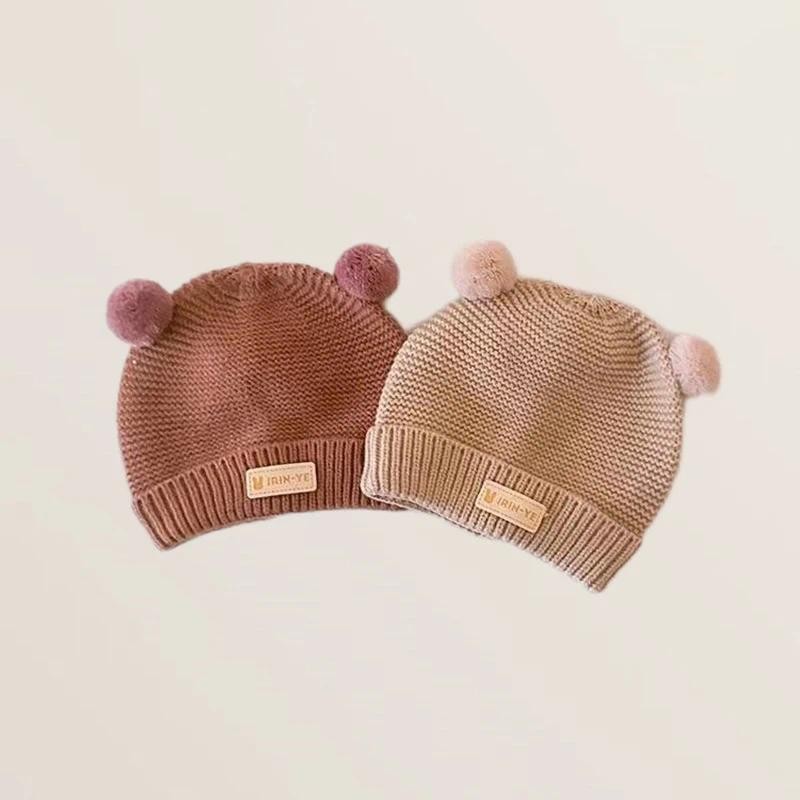 หมวกถักการ์ตูนสำหรับทารกแรกเกิดและเด็ก อบอุ่นในฤดูหนาว สีทึบ ราคา ถูกที่สุด ดีลบีเคเค แกลเลอรีภาพที่ 4