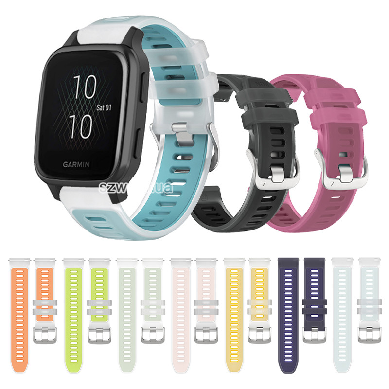 สายซิลิโคนสีลูกกวาดโปร่งใสสําหรับ Garmin Venu SQ Vivoactive 6 5 Venu 4 3 45 มม. 41 มม.