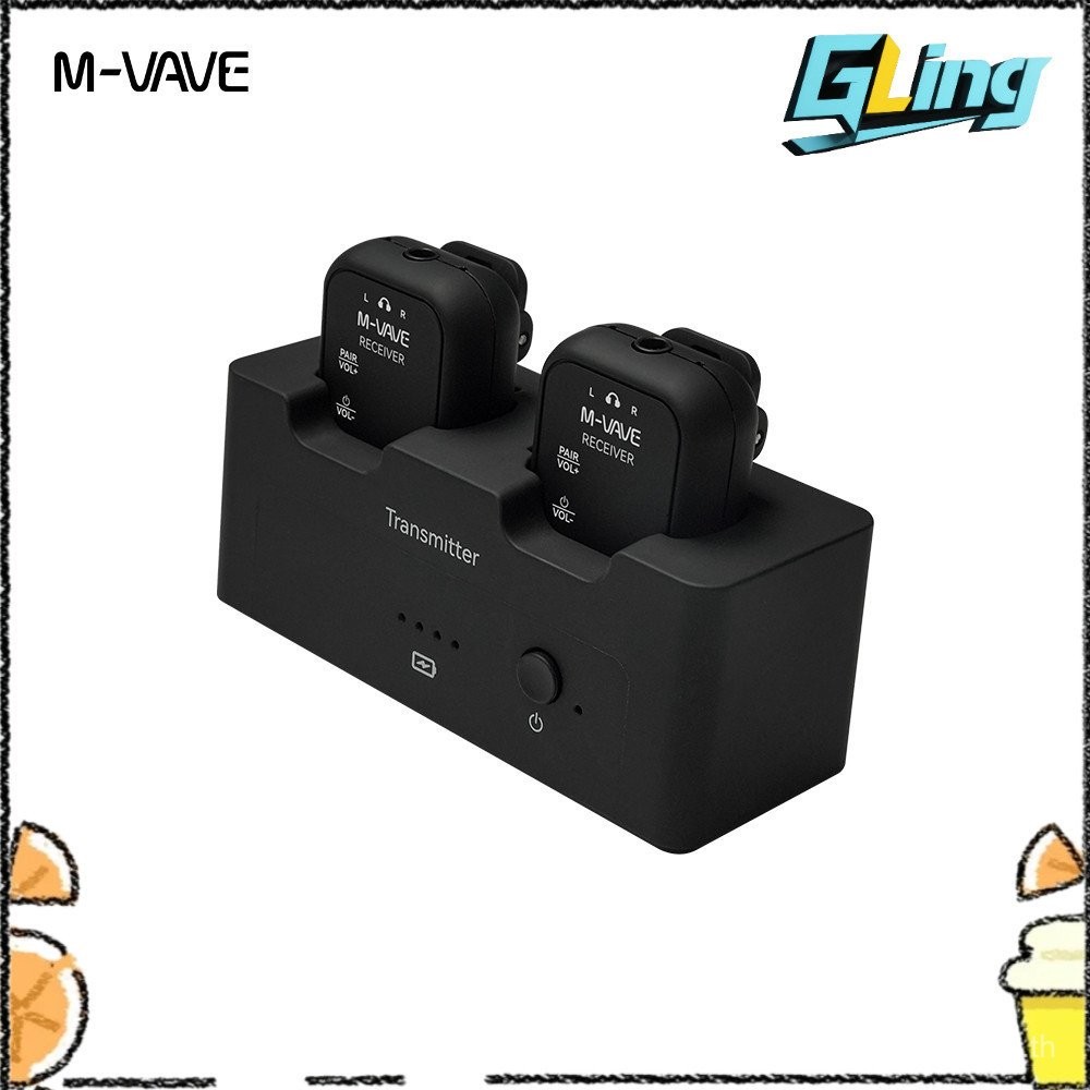 M-VAVE WP-12 หูฟังไร้สาย 2.4GHz 1T2R ระบบ w/Ultra-Latency 24H Playback 1800mAh เคสชาร์จรองรับโฮสต์คํ