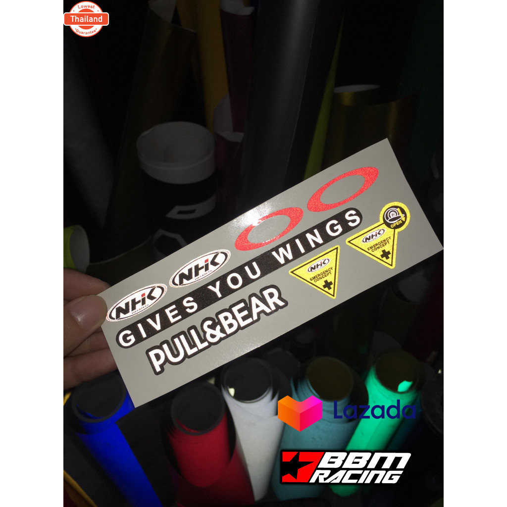 สติกเกอร์ติดชิวหมวกกันน็อค NHK / Sticker NHK helmet