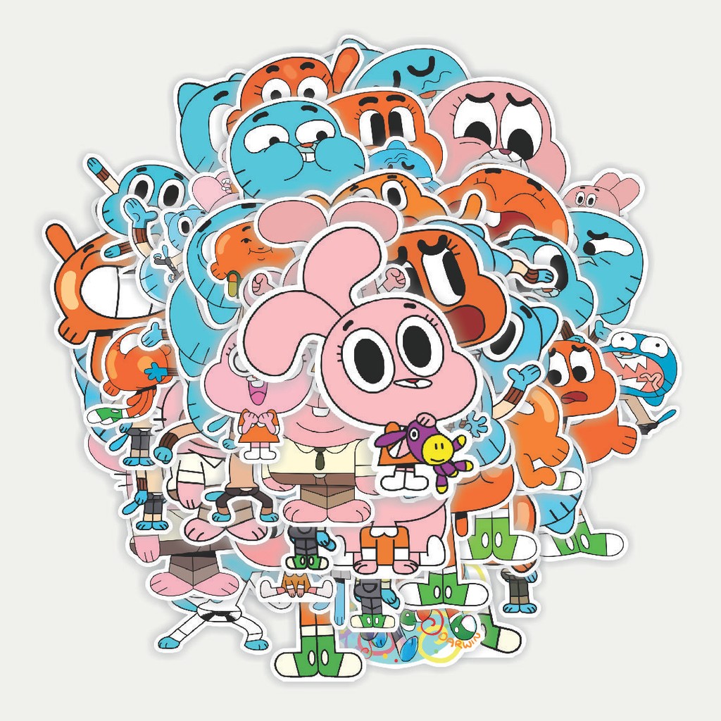 HP Sticker Pack สติ๊กเกอร์การ์ตูน โลกที่น่าตื่นตาตื่นใจของ Gumball ตกแต่งน่ารักที่สร้างสรรค์สําหรับโ