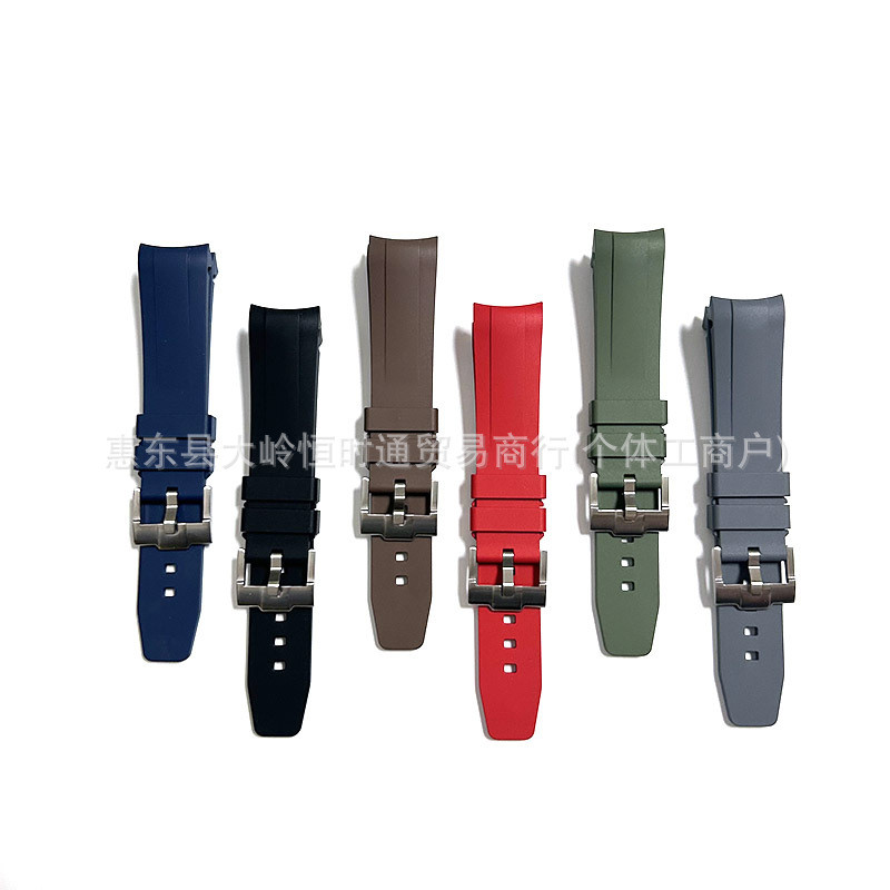 Yuantou ผู้ผลิตฟลูออไรด์สายยางทดแทน Titobi Bay Arc สายนาฬิกากันน้ํา Sweatproof สายกีฬา 20mm4.6