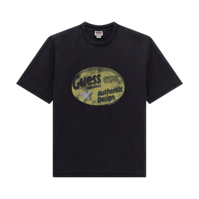 เสื้อยืดผู้ชายรุ่นใหม่จาก GUESS Originals สีทึบแบบมาการอง - M4GI05K9XF1