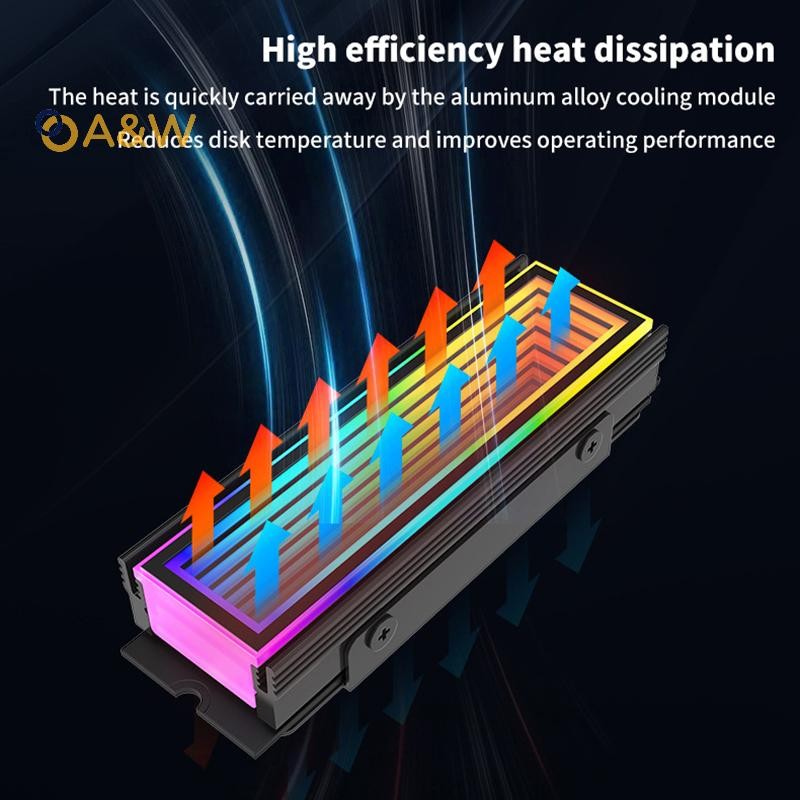 A&W 5V ARGB Sync PC 2280 SSD M2 หม้อน้ํา PC RGB M.2 NVMe หม้อน้ําที่มีประสิทธิภาพสูงหม้อน้ํา Endless