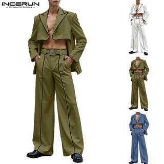 สูทและกางเกงลำลอง ผู้ชาย ดีไซน์ด้านหน้าสั้น ด้านหลังยาว