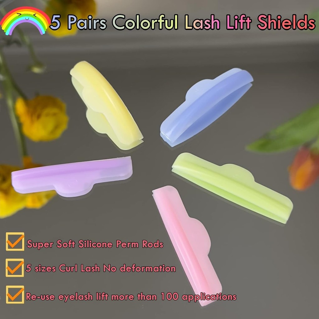 Lash Lift Pads Eyelash Perm Rods ซิลิโคน Lash Lifting Curler, Lash Lift Shield Rods, Soft Pads สําหร