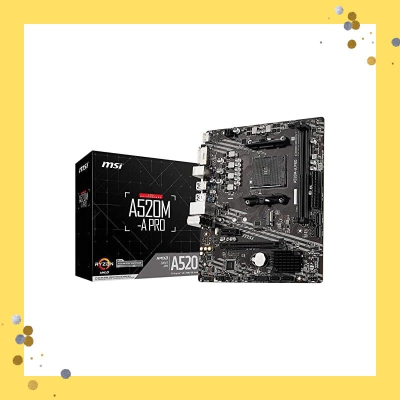 MSI Motherboard A520M-A PRO [Ryzen 5000 Series (AM4) Compatible] Micro ATX [with AMD A520] MB5136