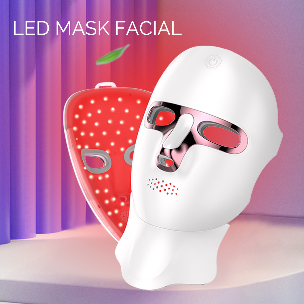 7 สี LED Therapy Mask ไร้สายสําหรับ Face & Neck - Anti Aging, Wrinkle & Dark Spot Removal, ชาร์จ Photon Skin Care อุปกรณ์