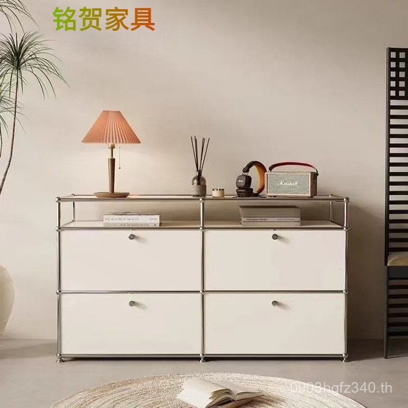 Ins TV Storage Module USM Bedroom Whole Pack Modern Simple Bedside Table Stainless Steel Side Cabine