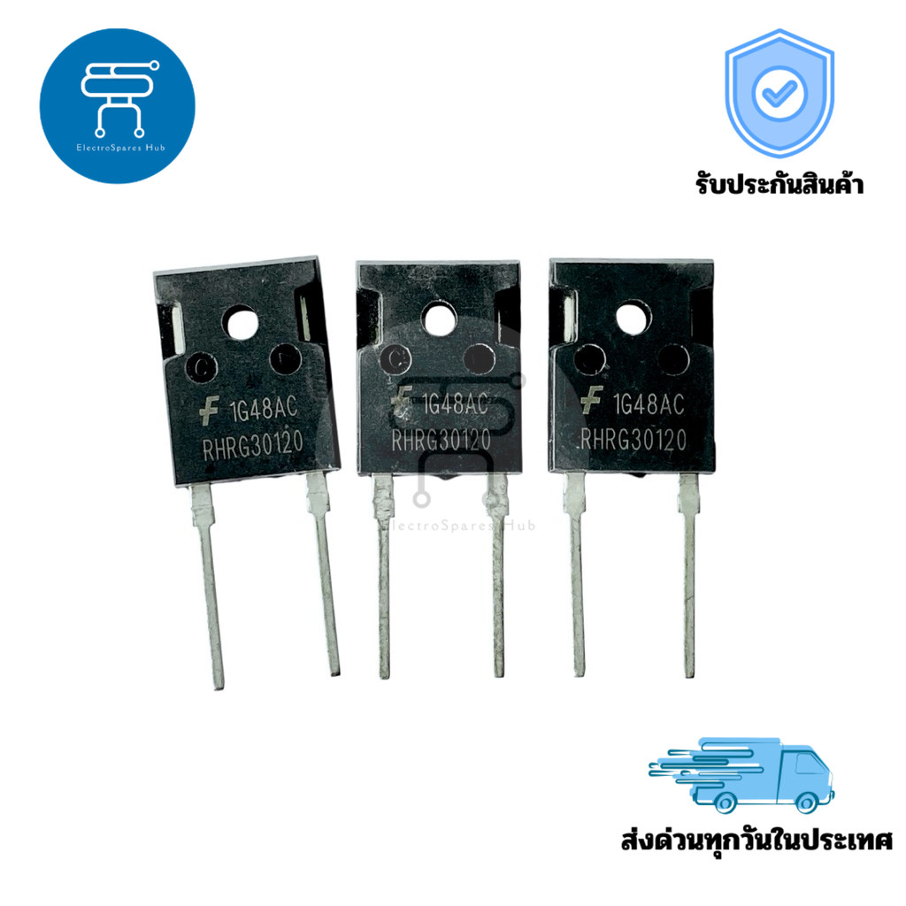 ไดโอด RHRG30120 Ultra Fast Diode 30A 1200V แพ็คเกจ TO-247 2 ขา สำหรับงาน Switching และแหล่งจ่ายไฟกำล