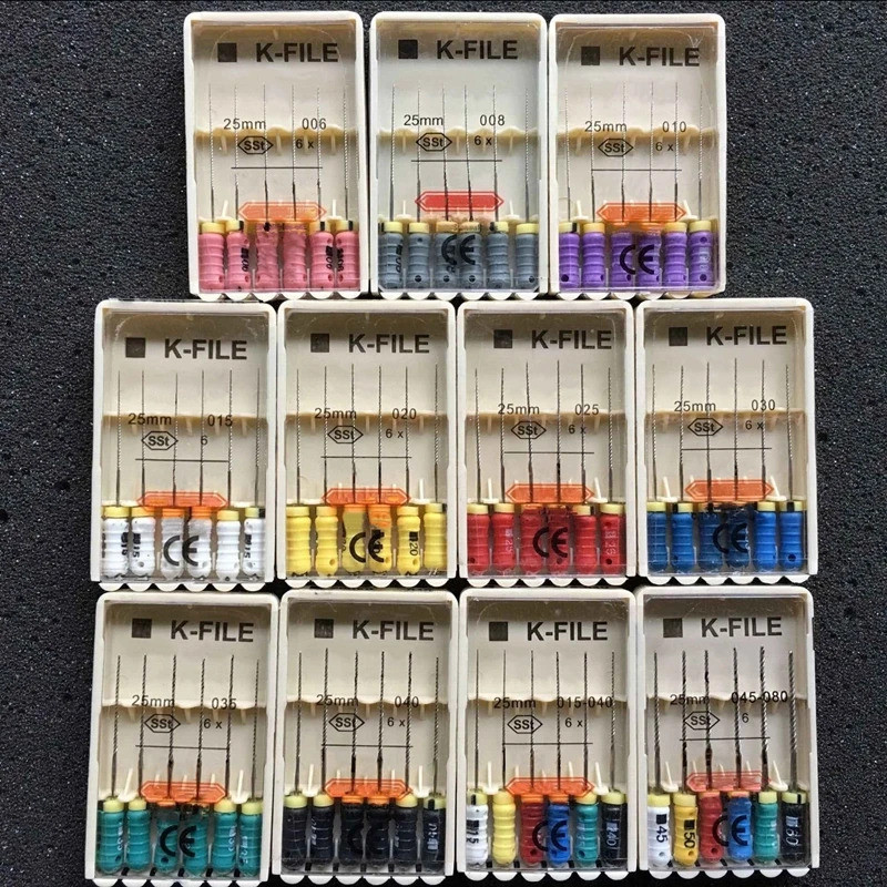 11 แพ็คผสมทันตกรรม K-FILE 21/25/31 มม.สแตนเลส endo Root Canal ไฟล์ใช้ K-files Endodontic เครื่องมือ