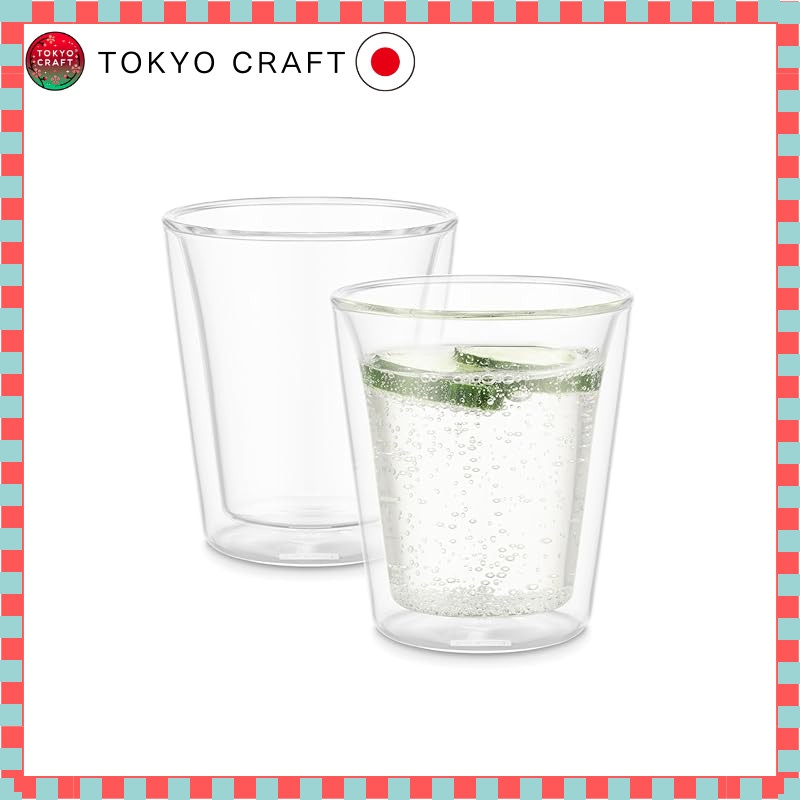 BODUM Glass Cup Tumbler BODUM CANTEEN Double Wall Glass 200ml Set of 2 Insulated Double Structure He