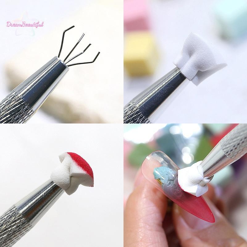 <DBFl-t> เล็บเครื่องมือฟองน้ํานุ่มGradient Nail Art Stamper เครื่องมือ Fade สีเล็บ Dotting ปากกาภาษาโปลิชคําฟองน้ําเล็บ Gripper เครื่องมือใหม่