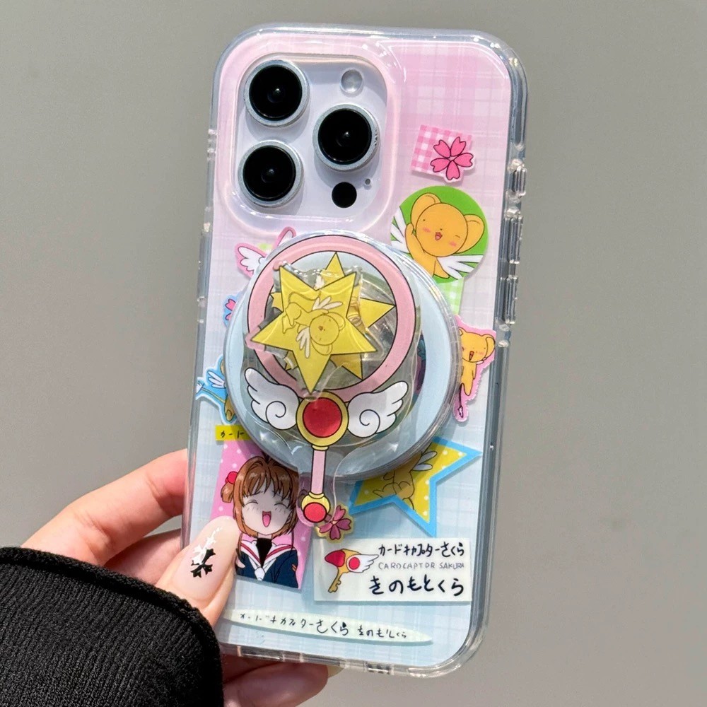 สาวน่ารัก Magic Wand วงเล็บแม่เหล็กเหมาะสําหรับ Samsung S26/s25/s24/s23fe สไตล์ใหม่ s22/s21+Shock-proof a56a55a52a37a57 Shock-proof a17a16a15 เคสโทรศัพท์