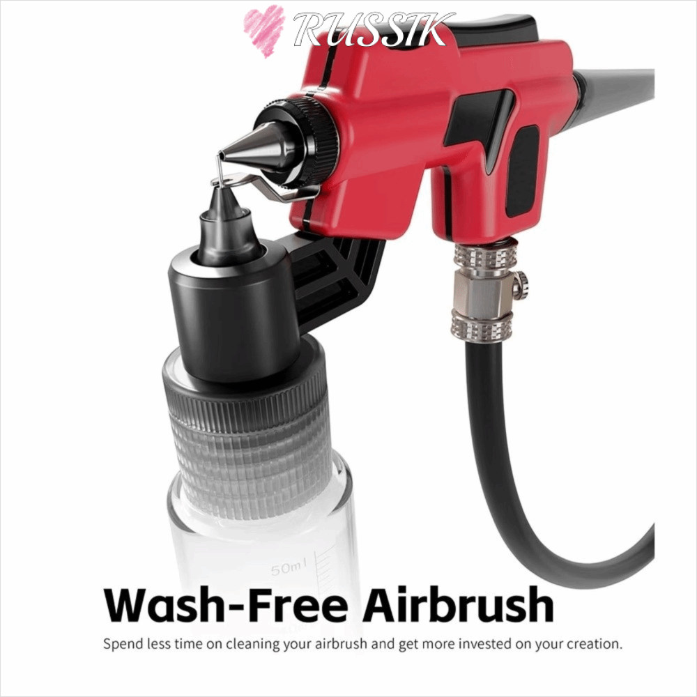 ROUSSIK 50ml โถผสม,พร้อม Marker Rack ทนทาน Wash-Free Airbrush, Modeler Hobby สเปรย์ง่ายสําหรับ DSPIA