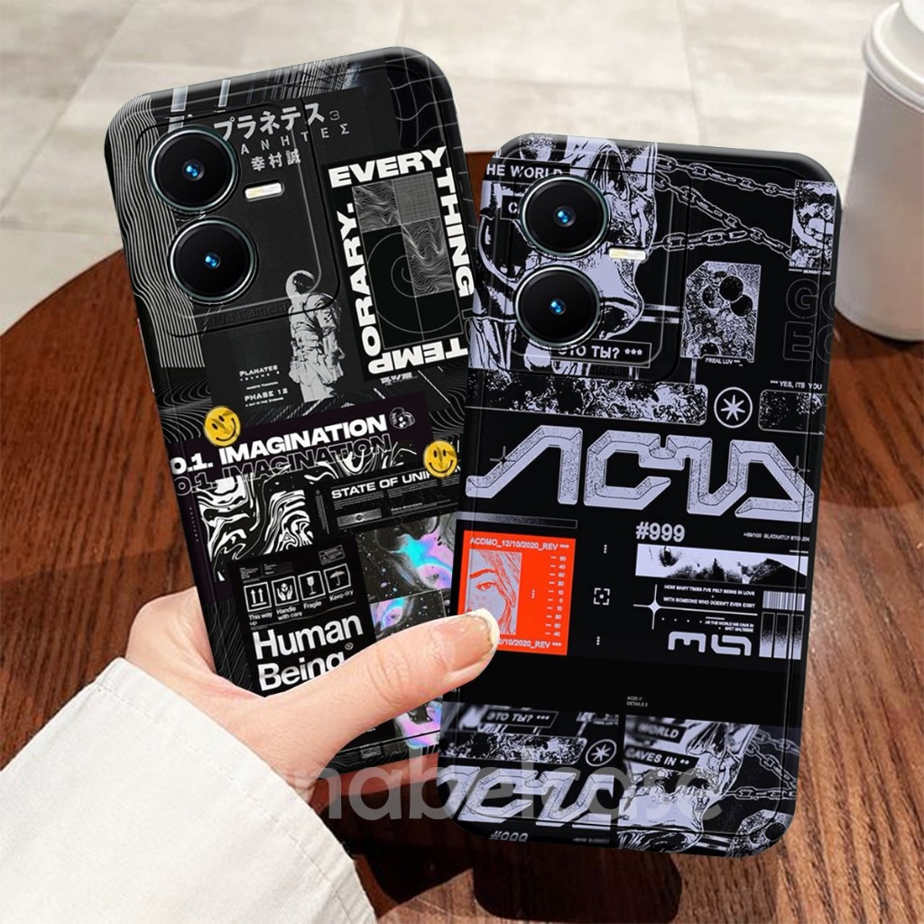 HP Softcase VIVO Y22/Y22S/Y35/Y36 4G/5G/Y27S/Y27 4G/Y27 5G/Y16/Y19 Dark Motif วอลเปเปอร์อินเทรนด์ล่า