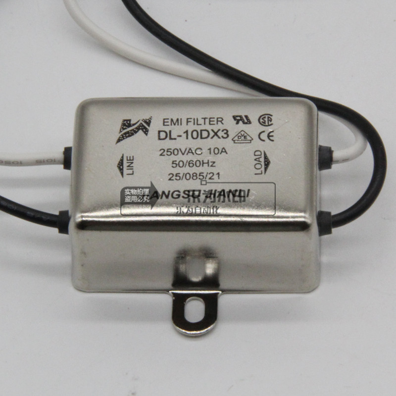 DL-10DX3 220V 10A ตัวกรองไฟอันทรงพลัง 250VAC 10A ตัวกรองการติดตั้งแผ่นด้านล่าง