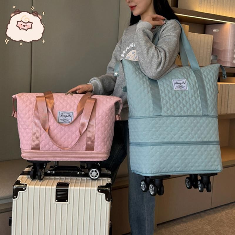 Rolling Duffle Bag มีล้อ,Expandable Folding Duffle Bag,Detachable Wheels,Rolling Bag Carry on Duffel