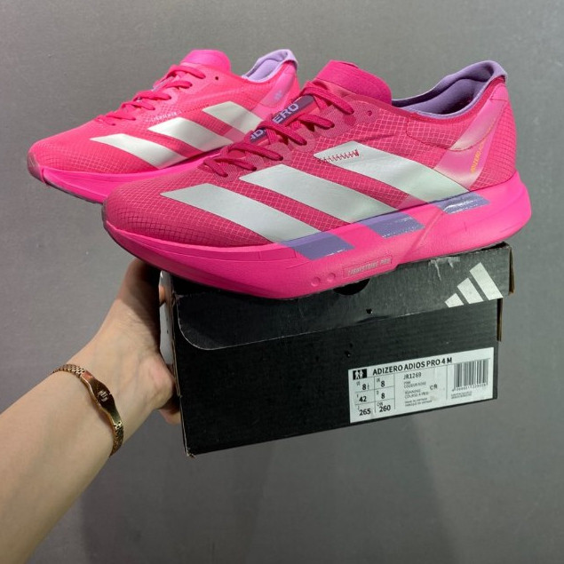 Adizero Adios Pro 4 รองเท้าวิ่งสำหรับทั้งผู้ชายและผู้หญิง พร้อมแผ่นคาร์บอน โมเดล JR1269 NTN5