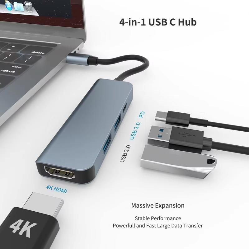 C Type-C Docking Station,4 Combination 1,USB C Turn HDMI 4K,USB 3.0 2.0,PD 100w,Charging,5Gbps Data 