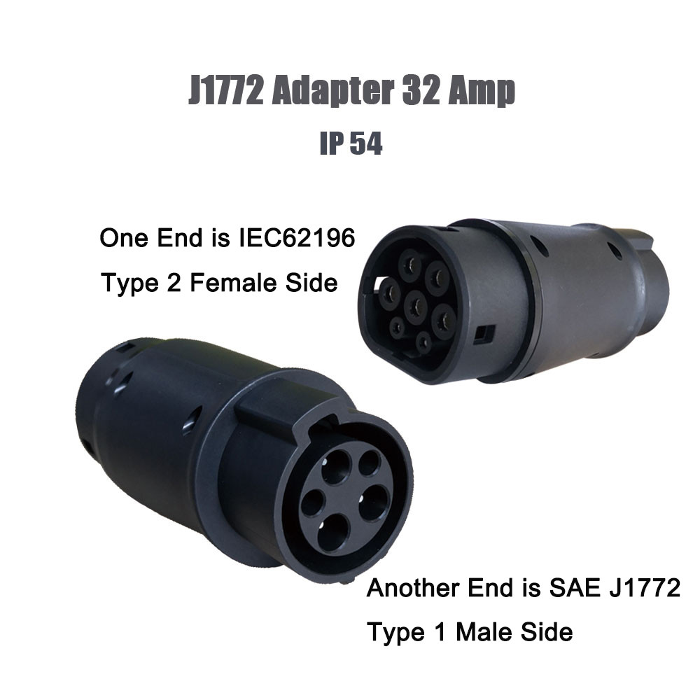รถยนต์ไฟฟ้า American Standard J1772 หัวแปลง American to European Standard Adapter type1 to type2 Tes